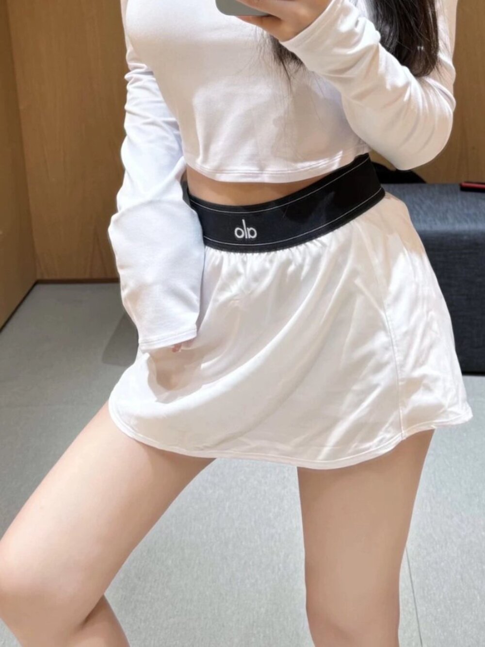⭐Brand new ALO Yoga Match Point Tennis Skirt White Sports Skirt High-Waisted